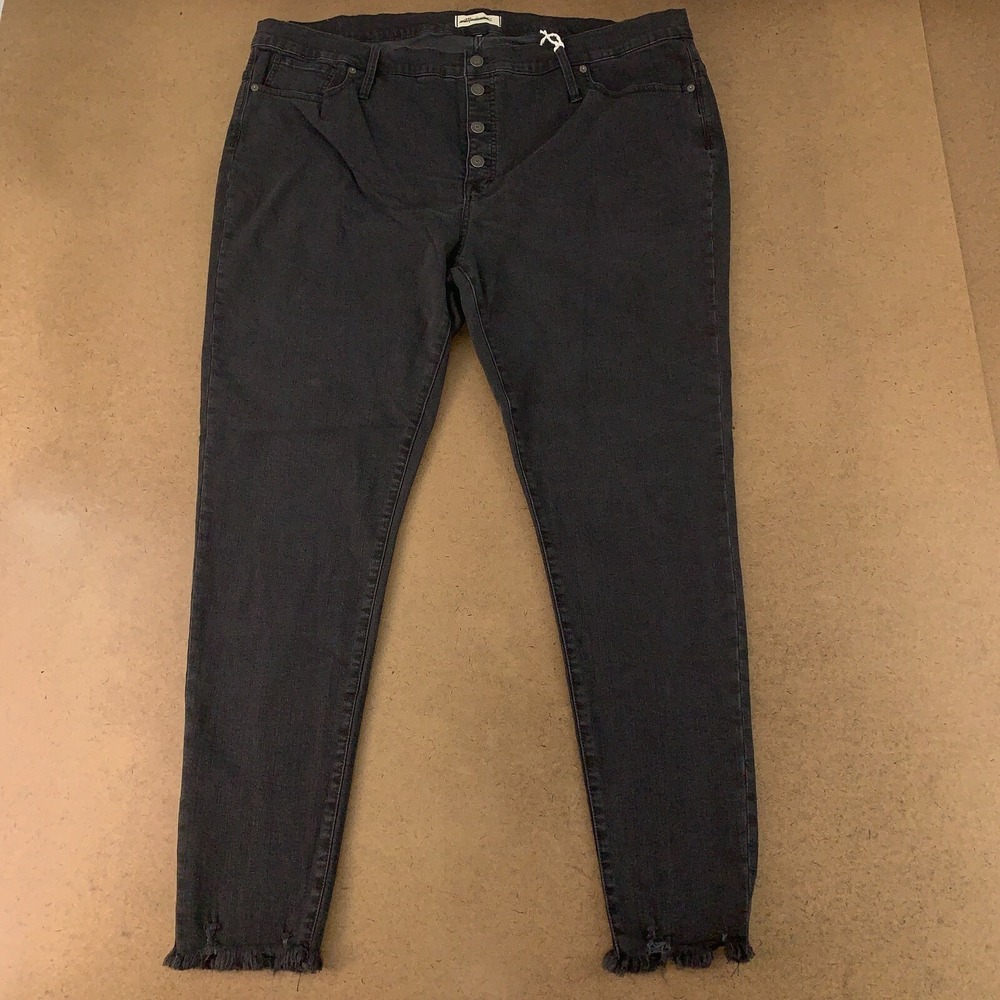 Madewell Women's Size 37 Tall Berkeley Black Denim 9" Mid-Rise Skinny Jeans NWT